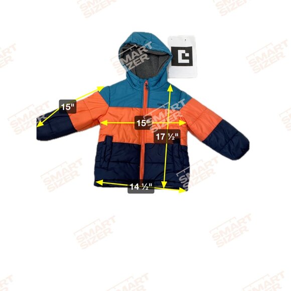 OshKosh Bgosh Kids Unisex Winter Jacket Size M 5-6 Hooded Colorblock Design READ - Picture 10 of 10